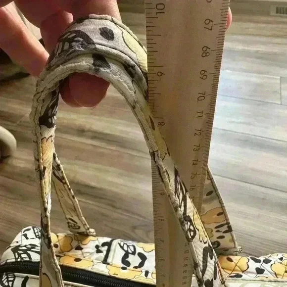 Vera Bradley 'Go Wild' Caroline Shoulder Bag Purse Black Yellow Animal Print - Picture 9 of 15